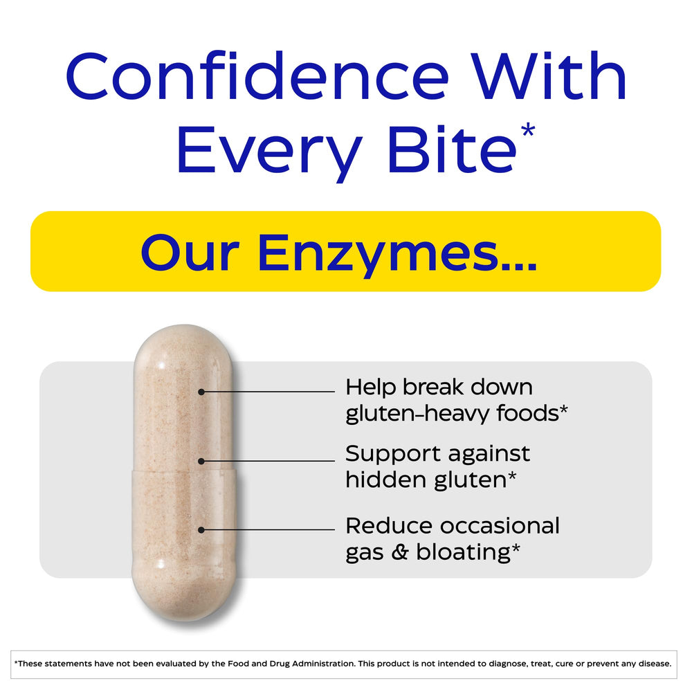 Enzymedica GlutenEase Extra Strength botella visible para uso diario cómodo