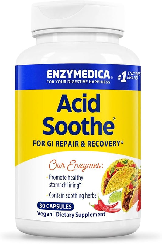 Enzymedica Acid Soothe: bote de cápsulas para el confort digestivo diario