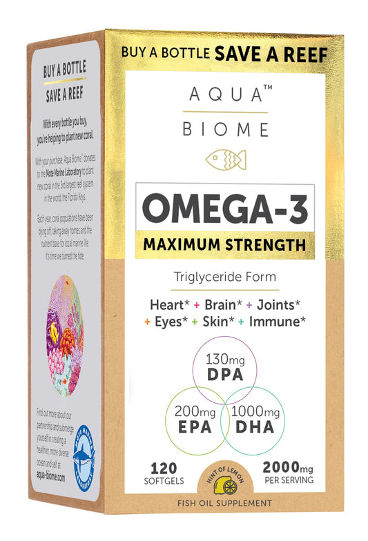 Enzymedica Aqua Biome Aceite de Pescado Omega-3 en cápsulas para apoyo diario de bienestar