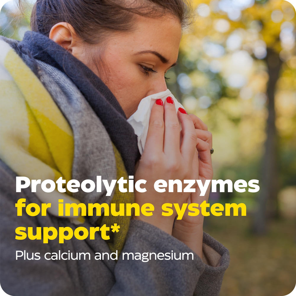 Enzymedica Defensa Inmune etiqueta clara, información útil sobre uso y beneficios.