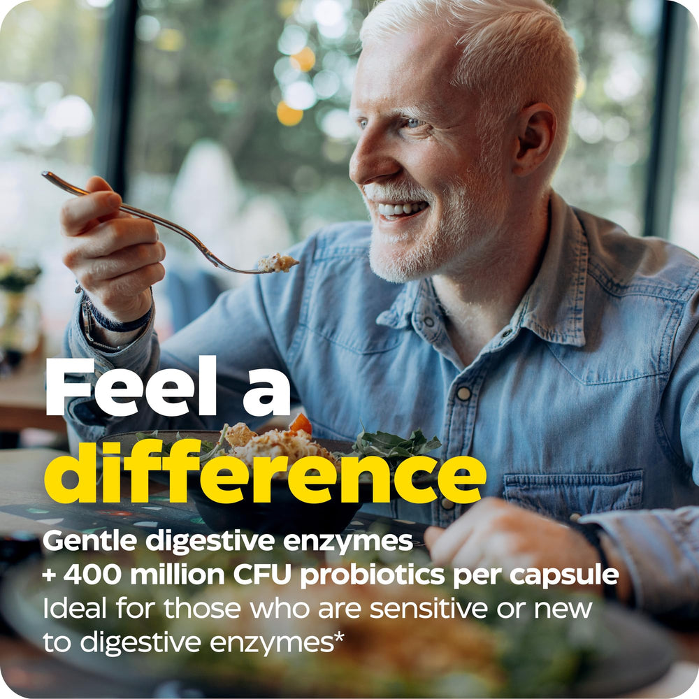 Etiqueta frontal de Enzymedica Digest Basic con datos de potencia