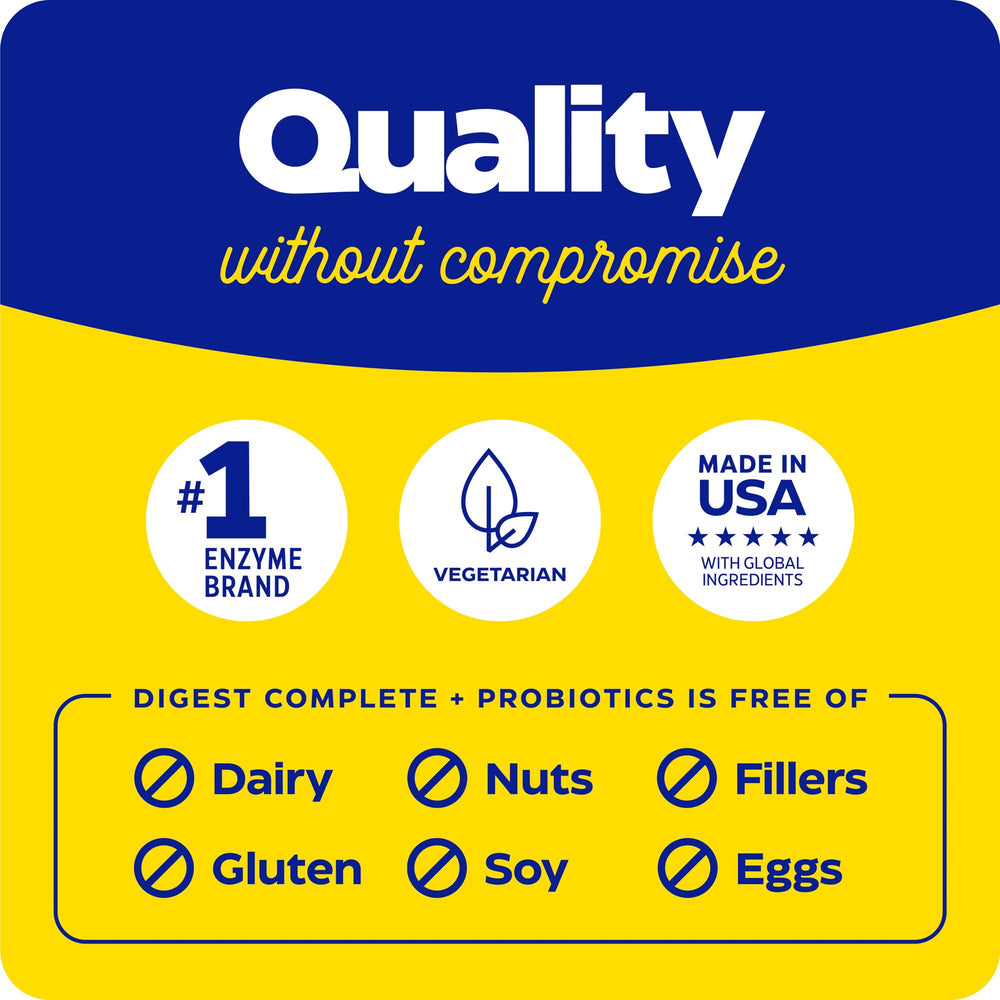 Enzymedica Digest Complete contiene sin gluten, leche ni soja para dietas sensibles