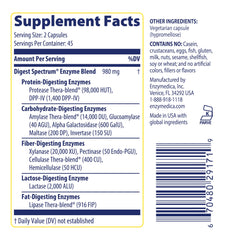 Enzymedica Digest Spectrum sello kosher visible, garantía de cumplimiento y pureza