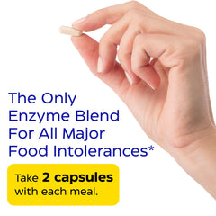 Diagram of Thera-blend technology illustrating comprehensive enzyme coverage for daily comfort