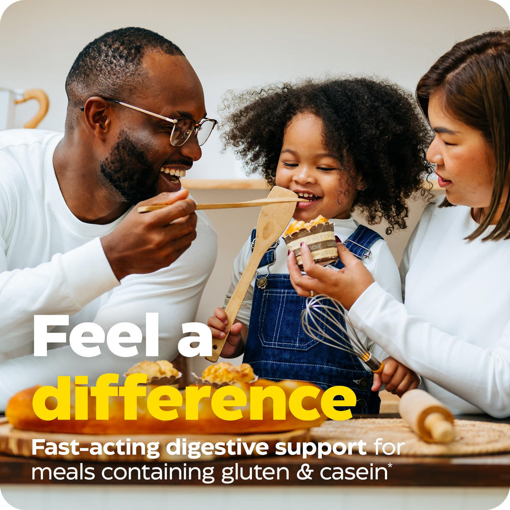 GlutenEase, envase-caja, presentación clara para uso diario y revisiones de ingredientes.