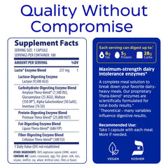 Enzymedica Lacto dairy foods section highlights support for tricky dairy items.