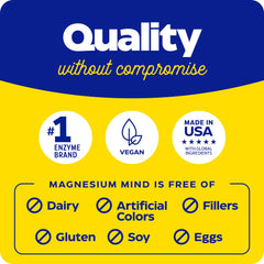 Enzymedica Magnesium Mind, libre de gluten leche caseina y soja para mayor tranquilidad