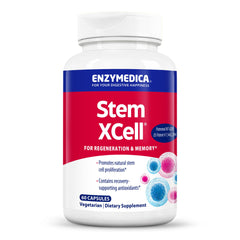 Enzymedica Stem XCell, botella frontal, posible apoyo a la salud celular.