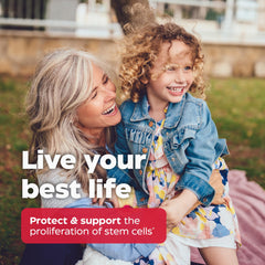 Enzymedica Stem XCell, caja de empaque, información sobre antioxidantes y enzimas.