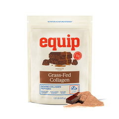 Equip colágeno polvo chocolate frente del empaque mostrando sello limpio