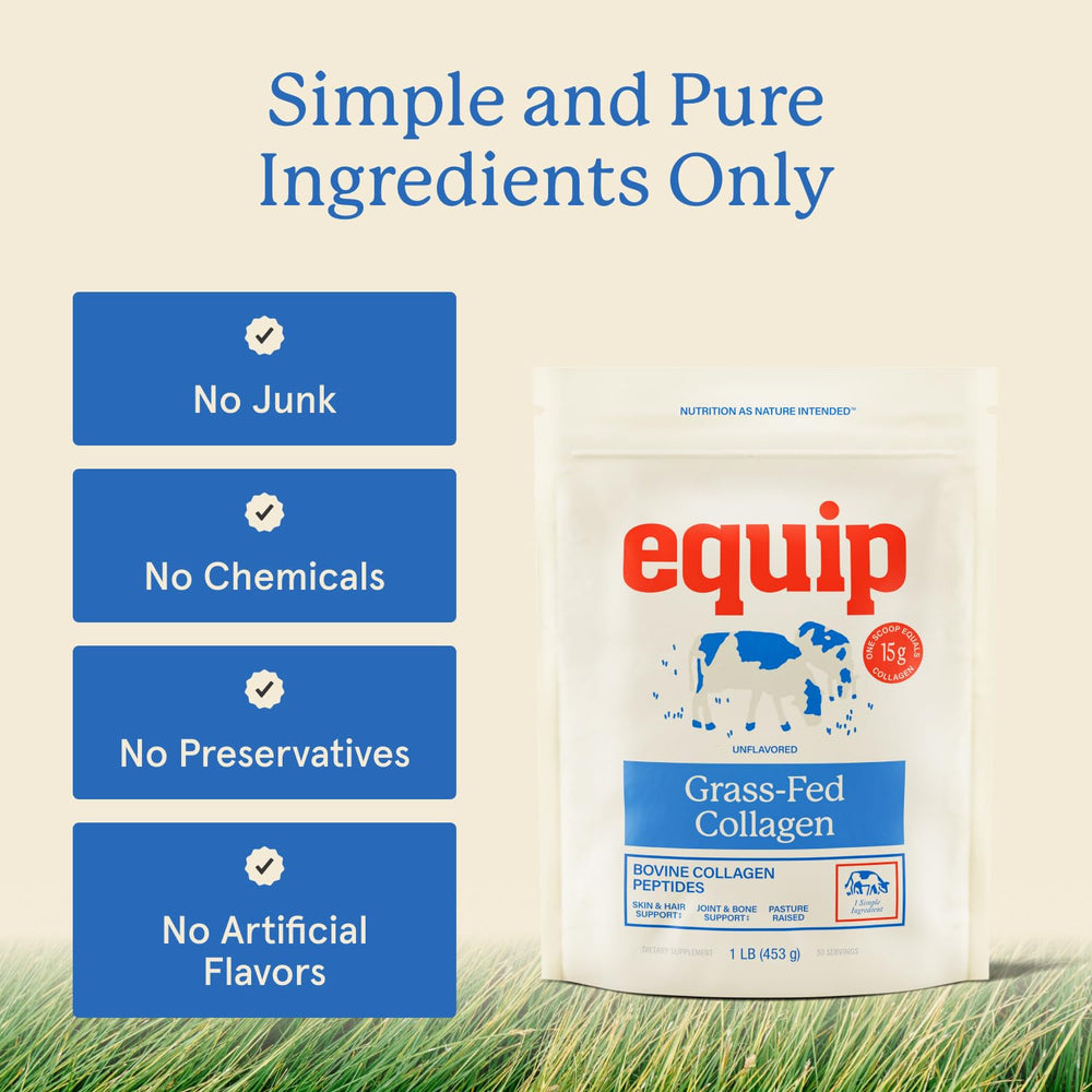 Detalle de etiqueta Equip con información de ingredientes y pureza