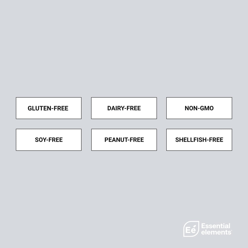 Essential Elements empaque lateral con instrucciones y advertencias
