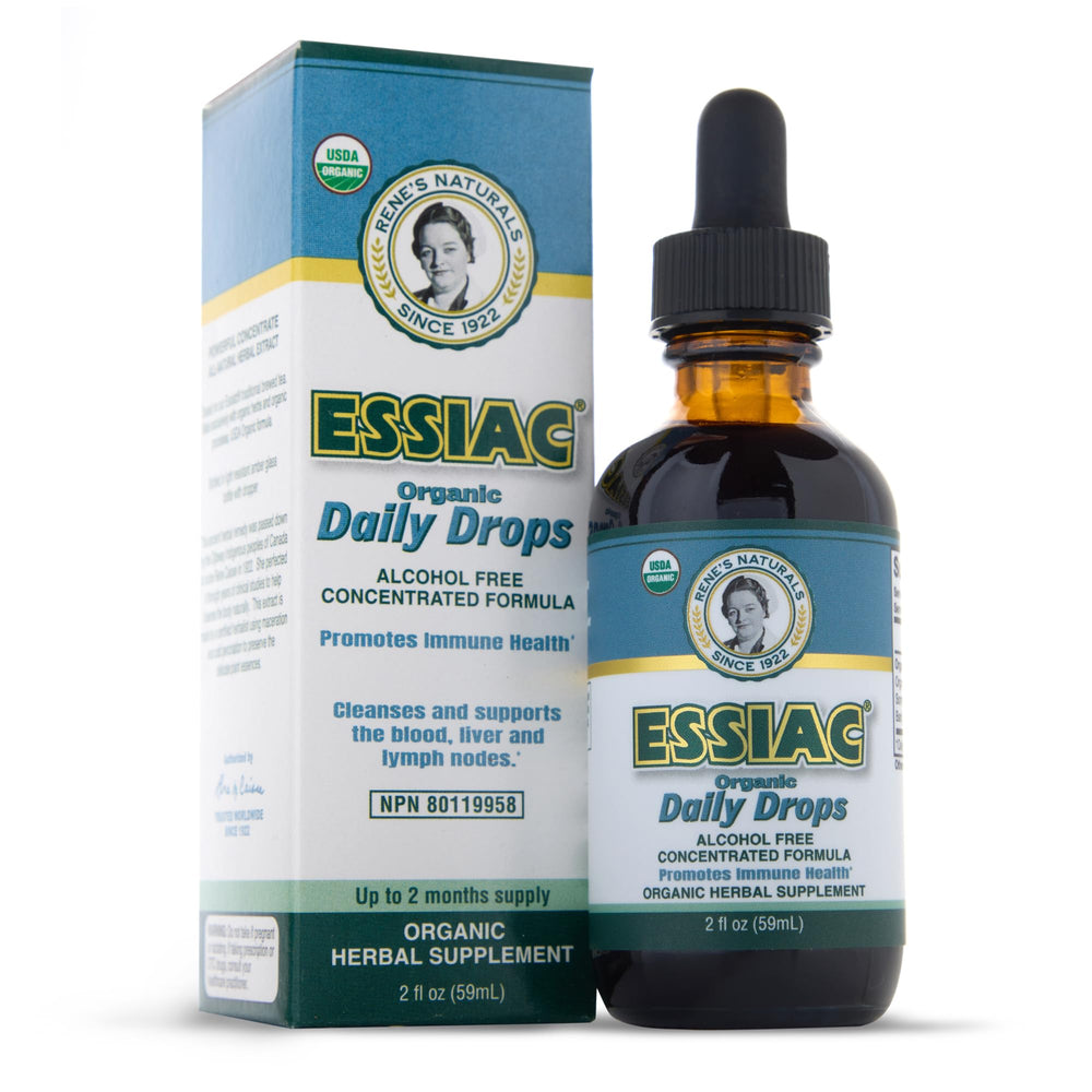 Essiac frasco frontal mostrando diseño y volumen útil