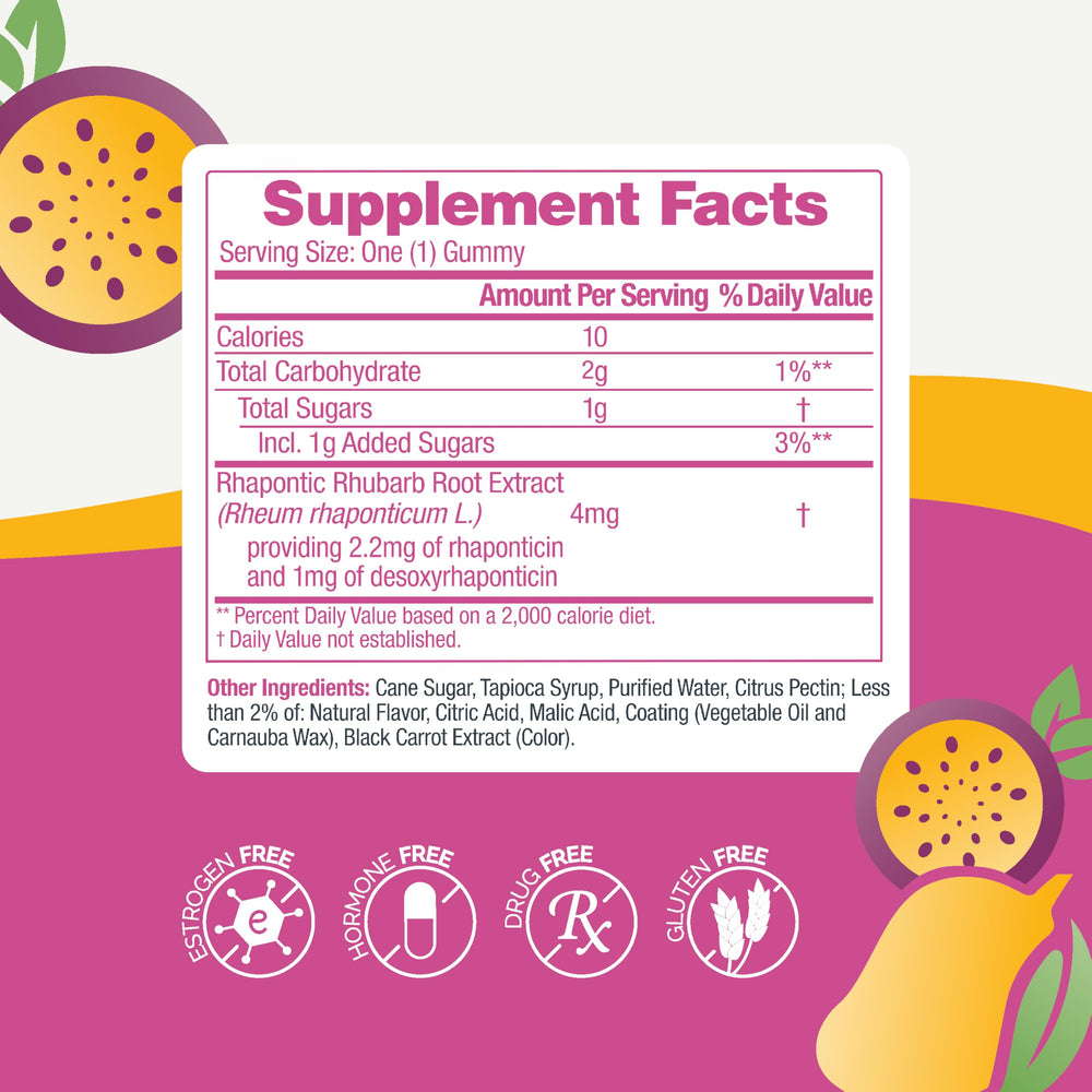 Estroven gomita junto a desayuno representando uso diario sencillo