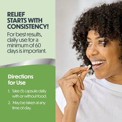 Estroven en dormitorio ilustrando alivio de sudores nocturnos