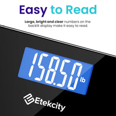 Etekcity pantalla LCD grande mostrando números claros y legibles