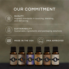 Eternal Essence Oils frascos junto a una regla para comparar tamaño y capacidad