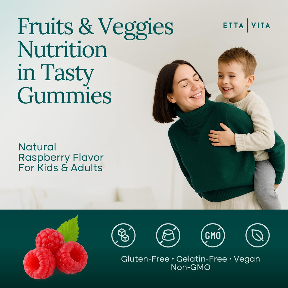 Etta Vita frasco abierto mostrando gomitas, facilidad de consumo