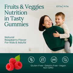 Etta Vita frasco abierto mostrando gomitas, facilidad de consumo
