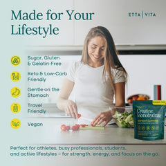 Etta Vita lifestyle en gimnasio, uso antes o después del entrenamiento