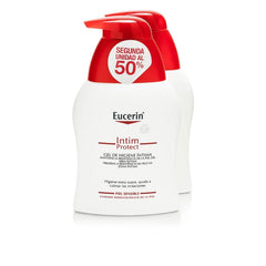 Eucerin envase frontal del duplo 250 ml con diseño y beneficio de limpieza suave