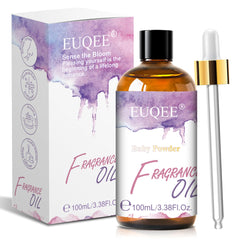 EUQEE frasco adelante mostrando etiqueta y beneficio de aroma duradero
