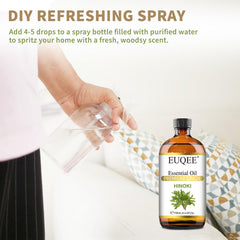 EUQEE aceite Hinoki en difusor creando ambiente relajante