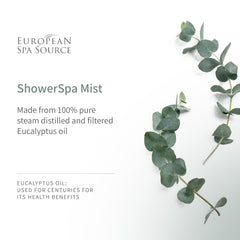 European Spa Source persona usando en la ducha logrando ambiente spa