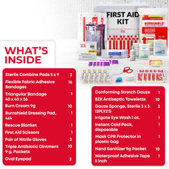 Ever Ready First Aid comparación de tamaño junto a una botella para escala y transporte fácil