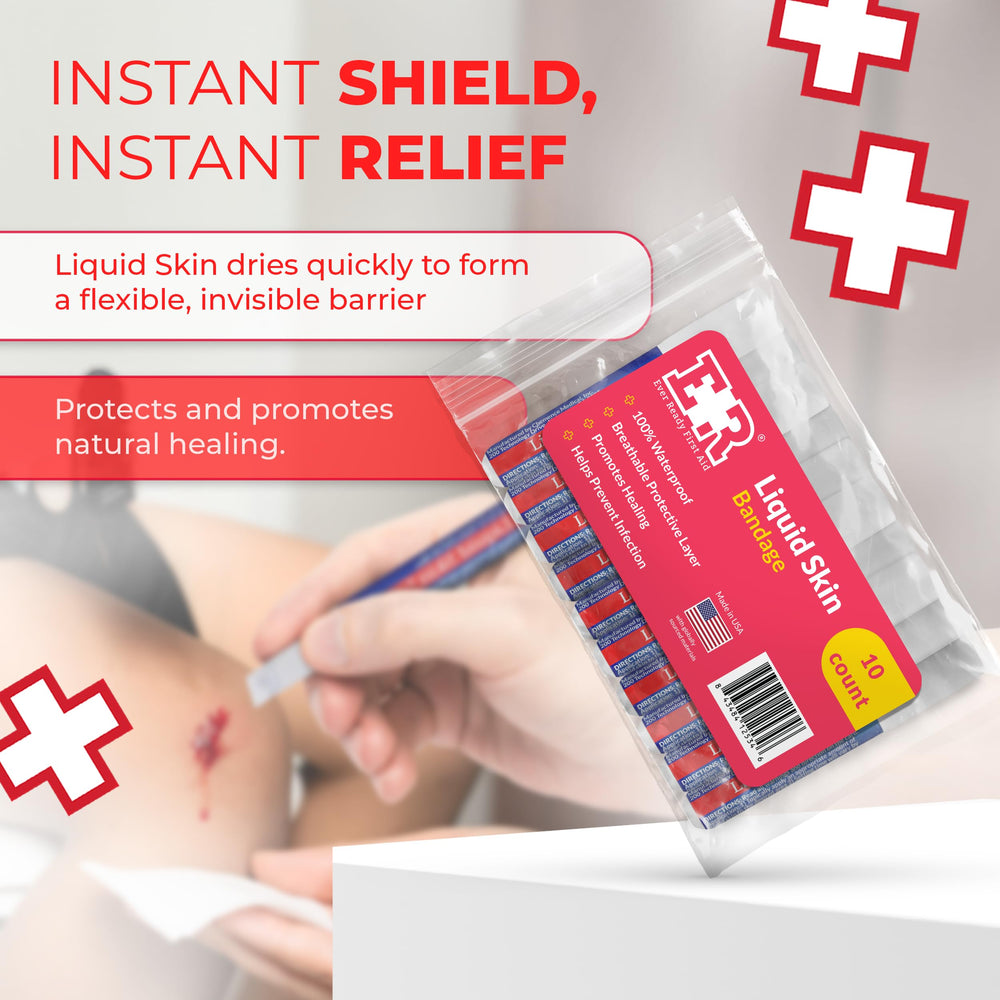 Ever Ready First Aid aplicación en dedo demostrando protección rápida y discreta