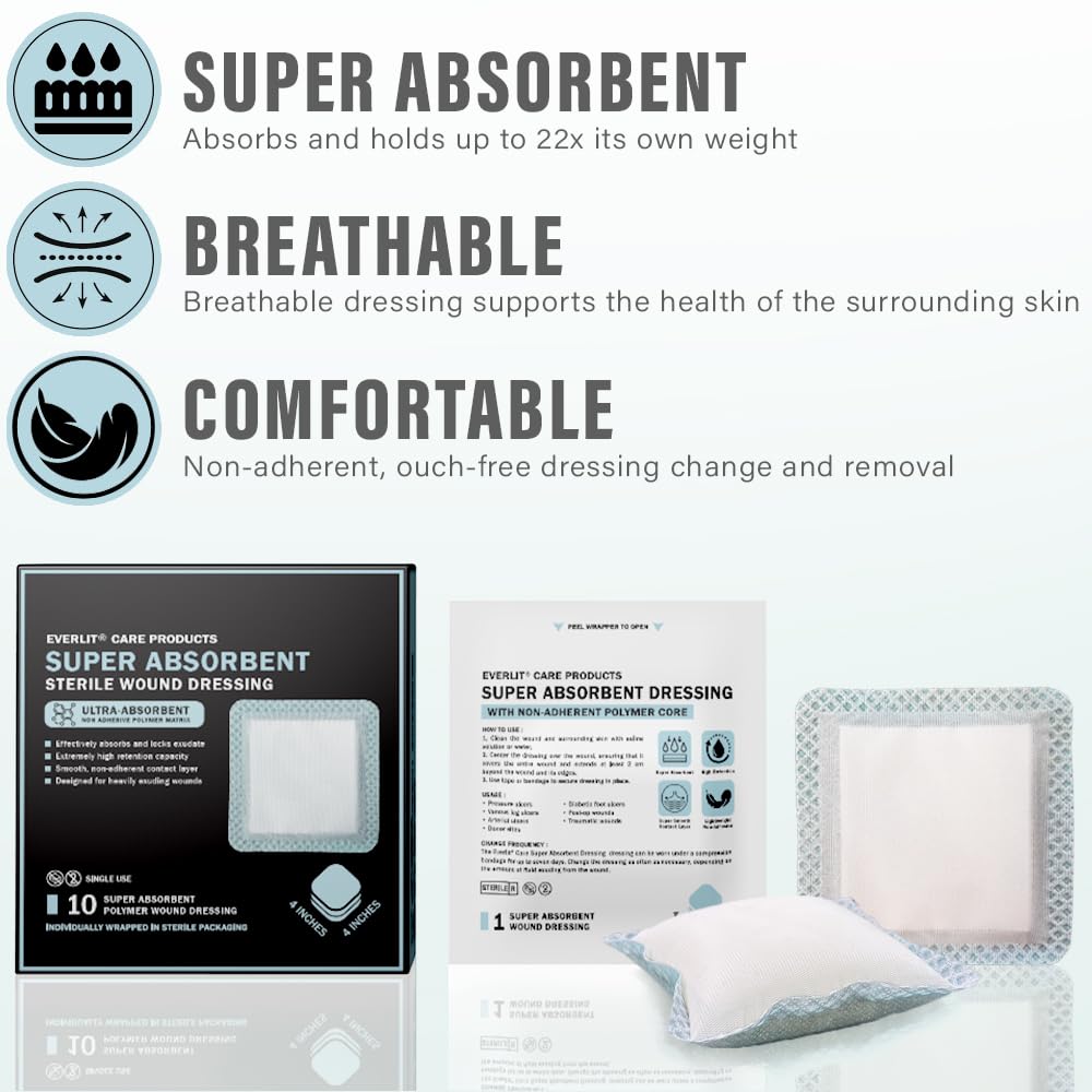 EVERLIT comparación de tamaño 4x4 para evaluar cobertura de la herida