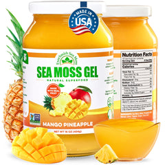 EverSmith Organics frasco delantero con gel mango piña, presentación atractiva