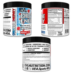 Ambiente de gimnasio con EVL Creatine Energy cerca mostrando uso cotidiano