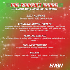 Etiqueta de ingredientes de Evlution con enfoque en creatina, beta-alanina y perfiles claros
