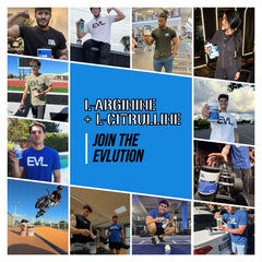 Deportista preparándose con Evlution antes de entrenamiento intenso