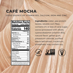 Evolve batido café mocha en mano listo para beber, práctico y nutritivo