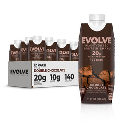 Evolve frente del envase mostrando doble chocolate y beneficios rápidos