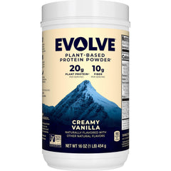 Evolve frente del envase mostrando sabor ideal vanilla y beneficios