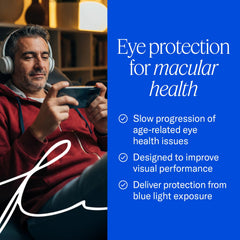 EyePromise tamaño del envase comparado con moneda para referencia