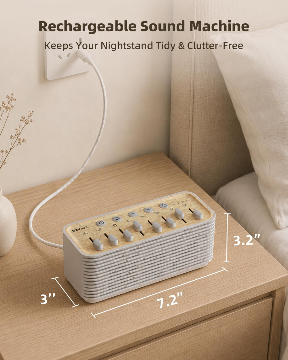 EZVALO conectado por Bluetooth reproduciendo música para relajación