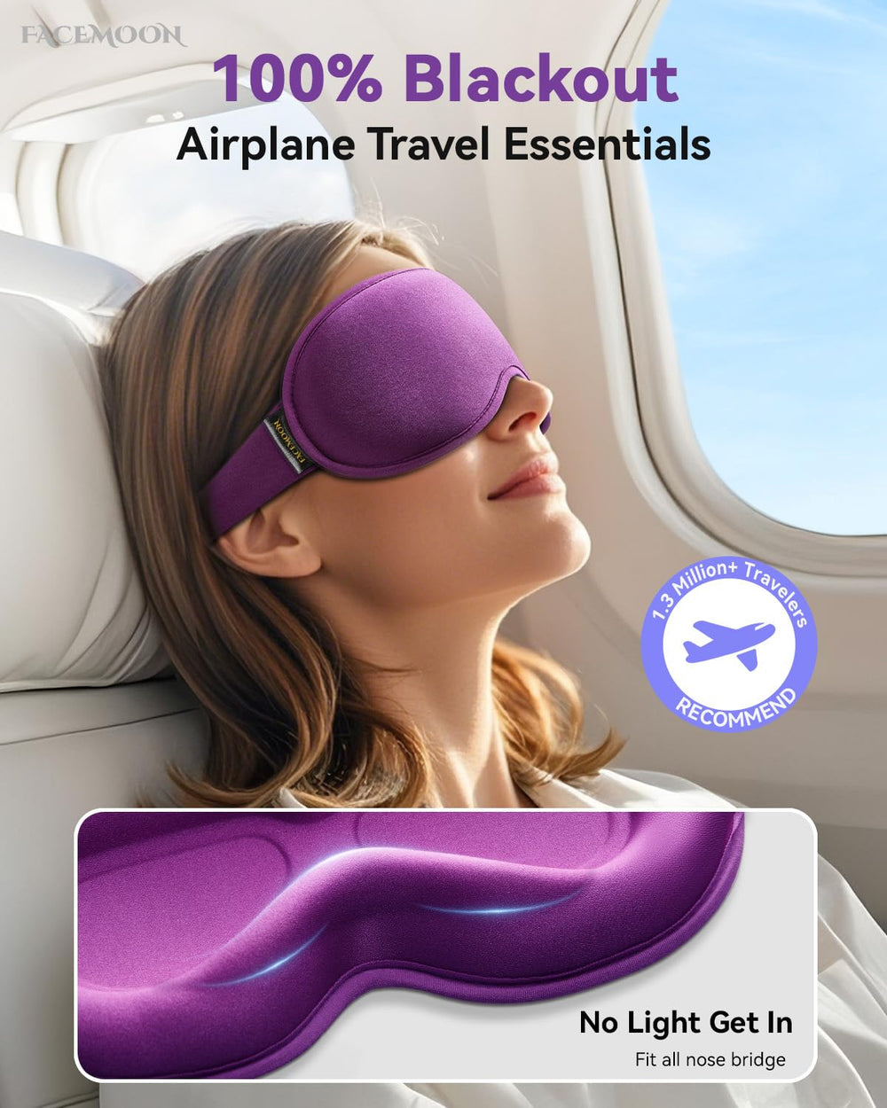 FACEMOON copas oculares 3D que evitan presión en párpados y pestañas