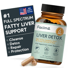 Facime Full Spectrum Liver Cleanse bottle displaying multi-step detox concept.