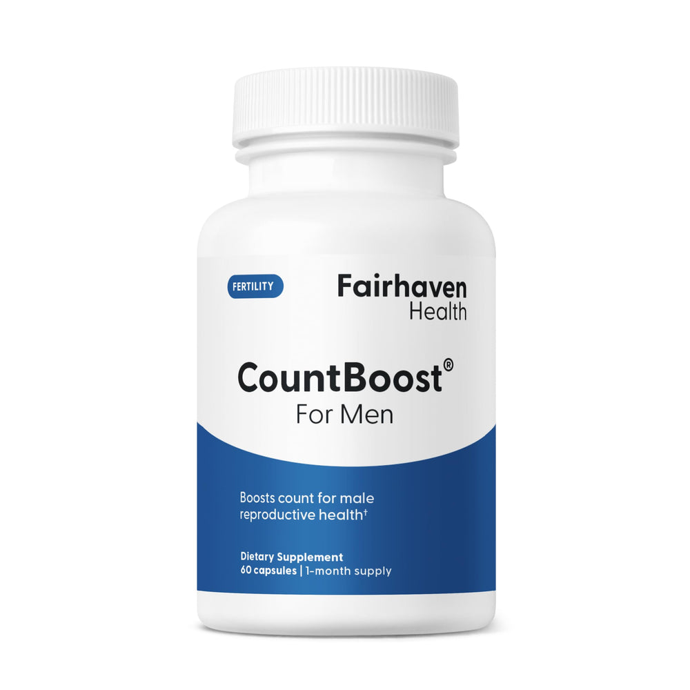 Fairhaven Health CountBoost frontal del frasco mostrando etiqueta y beneficio claro