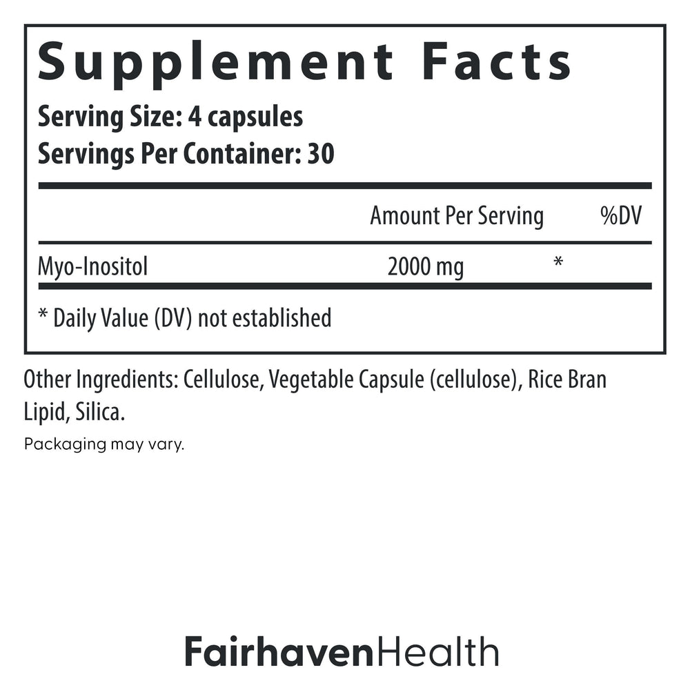 Fairhaven Health etiqueta del producto con información de ingredientes y pruebas