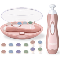 FANSIDI vista frontal del dispositivo rosa y su estuche, práctico para viajes