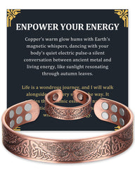 Fashtour pulsera cobre vista frontal con acabado pulido y forma ajustable