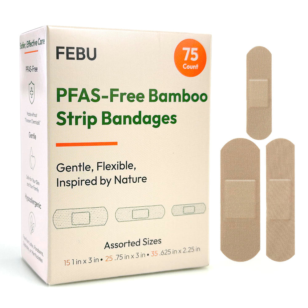 FEBU frontal del paquete mostrando 75 tiras y claridad de marca