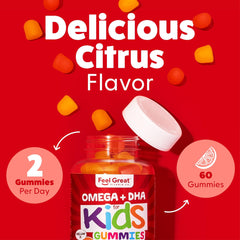 Feel Great Vitamin Company gominolas en mano para referencia de tamaño