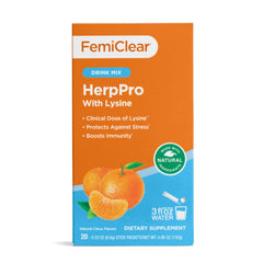 FemiClear empaque frontal mostrando sobres y beneficios
