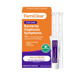 FemiClear tubo frontal mostrando envase y ventaja de alivio rápido